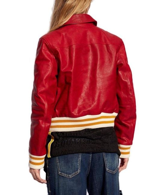 DSquared² Red Leather Jacket,