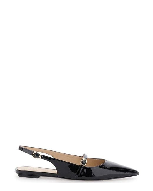 Stuart Weitzman Black Emilia Mary Jane Slingback Ballet Flats