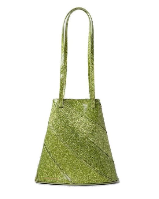 Kiko Kostadinov Green Twisted Shopper Shoulder Bag