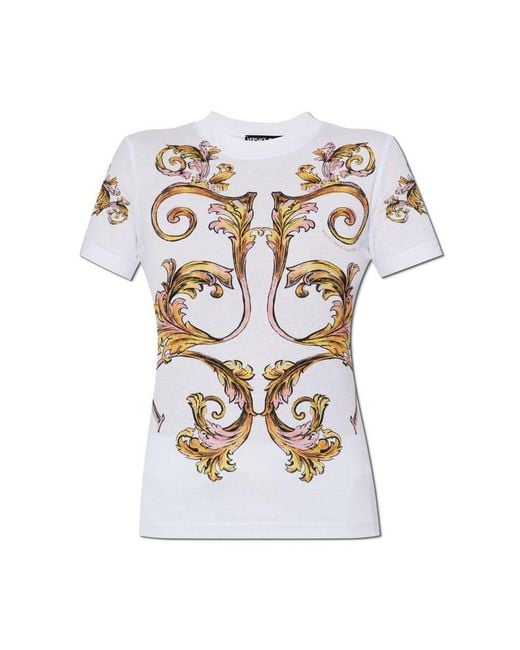 Versace Jeans Couture White Barocco Crewneck T-Shirt