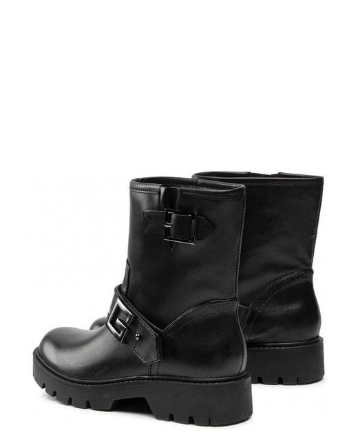 Guess Black Buckle-detailed Boots