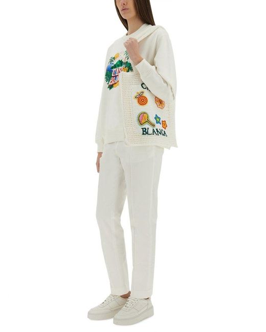CASABLANCA Home Beach Wave Sweatshirt in Gray | Lyst