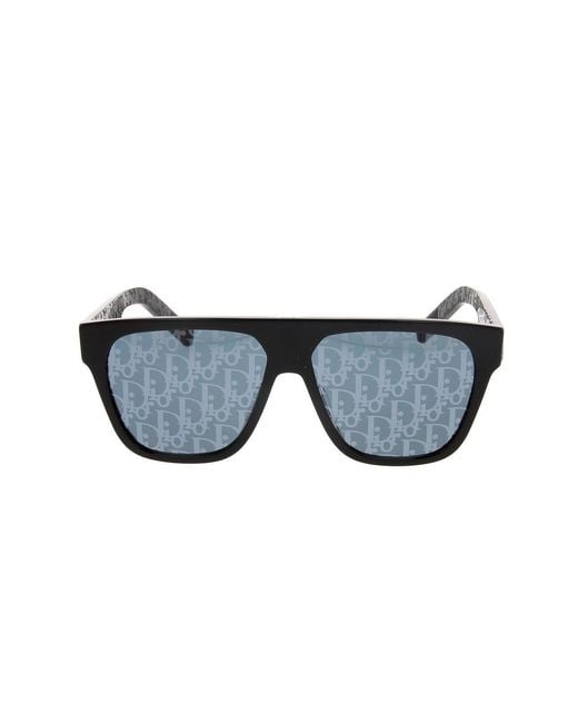 Dior Black Diorb23 S3i Rectangular Frame Sunglasses for men