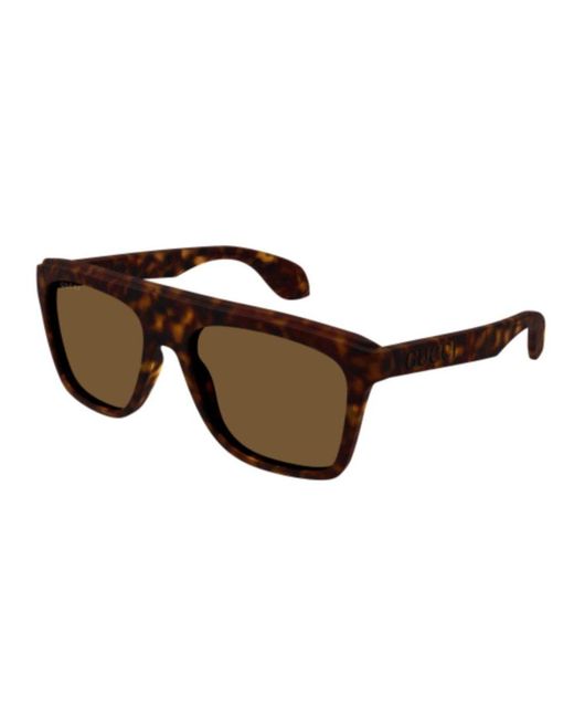 Gucci Brown Square Frame Sunglasses for men