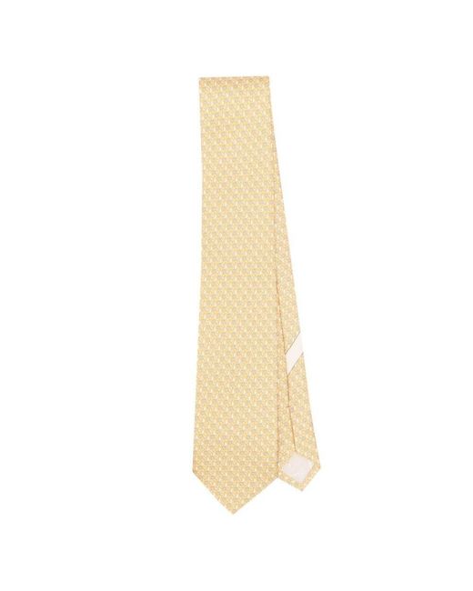 Ferragamo Metallic Gancini Printed Tie for men