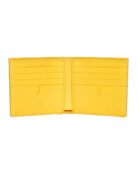 Burberry Yellow Checked Wallet for men
