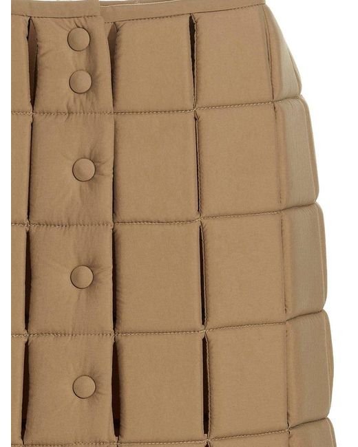 A.W.A.K.E. MODE Natural Cut-out Detailed Padded Midi Skirt