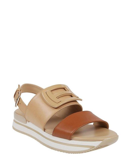 Hogan H257 Slingback Color-block Sandals | Lyst