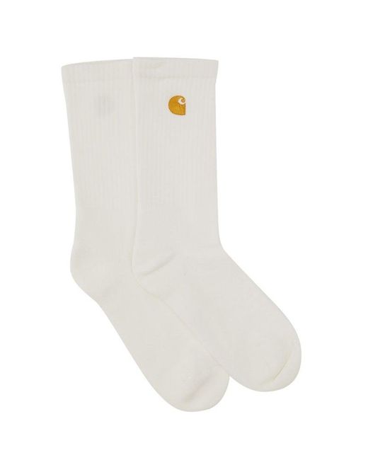 Carhartt White Socks With Logo Embroidery for men