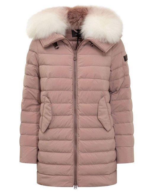 Peuterey Brown Itoka Zip-Up Long Down Jacket