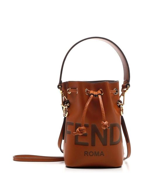 Fendi Brown Mon Tresor Mini Leather Bucket Bag