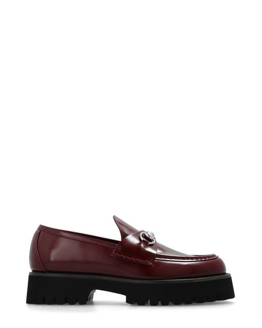 Gucci Red Horsebit Slip-on Loafers