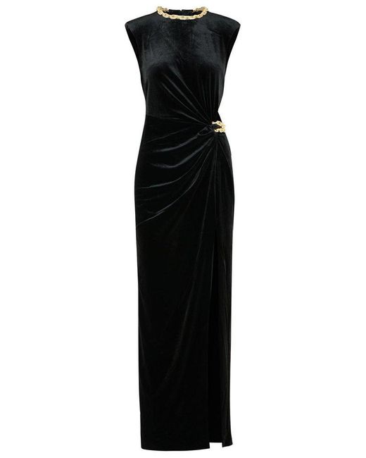 Self-Portrait black velvet embellished mini dress main image 0