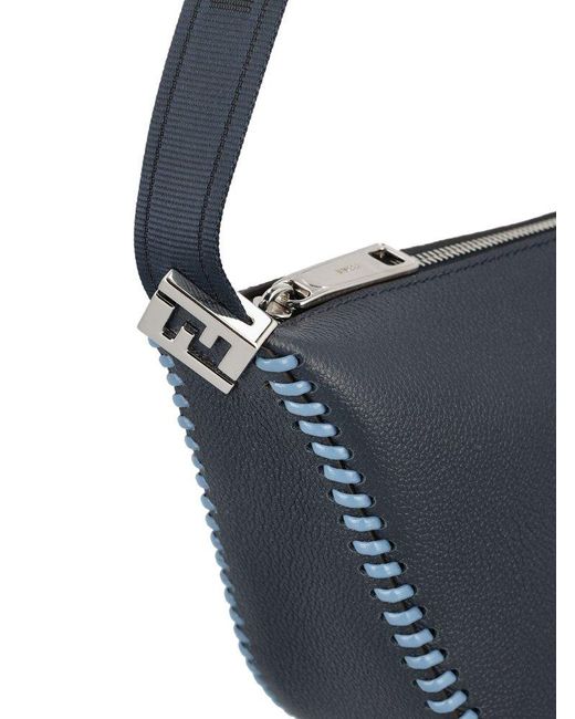 Fendi Blue Melon Zip-Up Small Messenger Bag for men