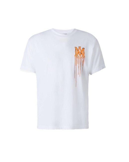 Amiri Logo Printed Crewneck T-shirt in White for Men | Lyst