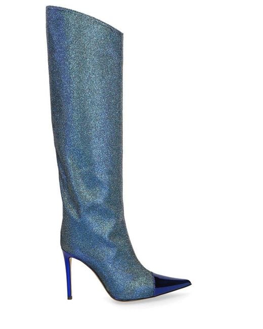 Alexandre Vauthier Blue Pointed-toe High-knee Boots