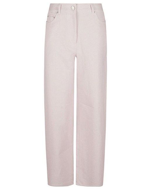 REMAIN Birger Christensen White Cocoon Striped Trousers