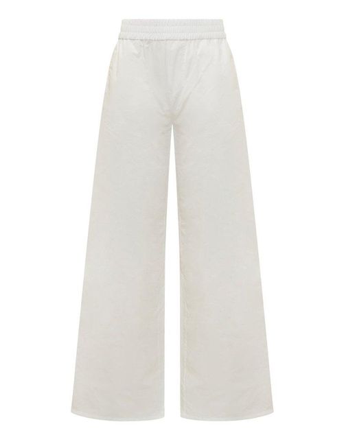 DSquared² White Logo Patch Wide Leg Trousers