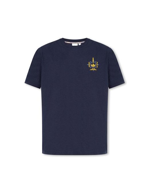 Adidas Originals Blue T-shirt With Logo, for men