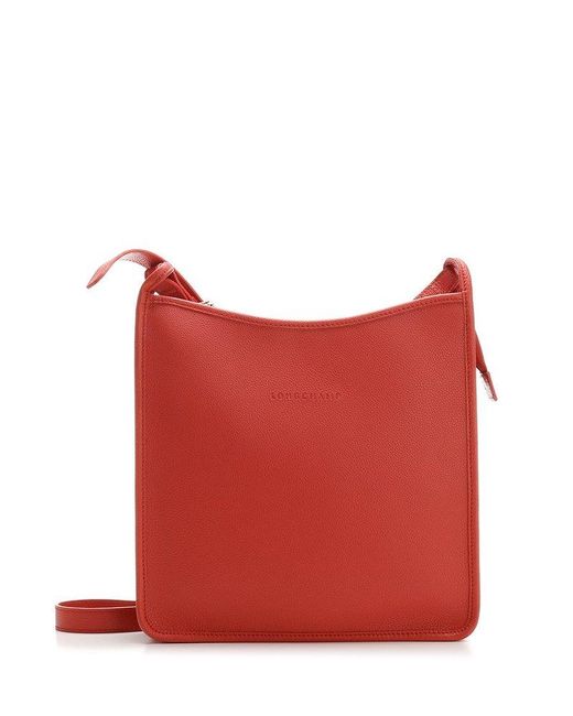 Longchamp Red Le Foulonné Strapped Large Crossbody Bag