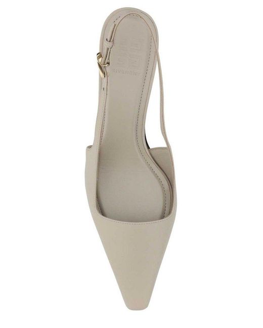 Givenchy White G Cube Slingback Pumps