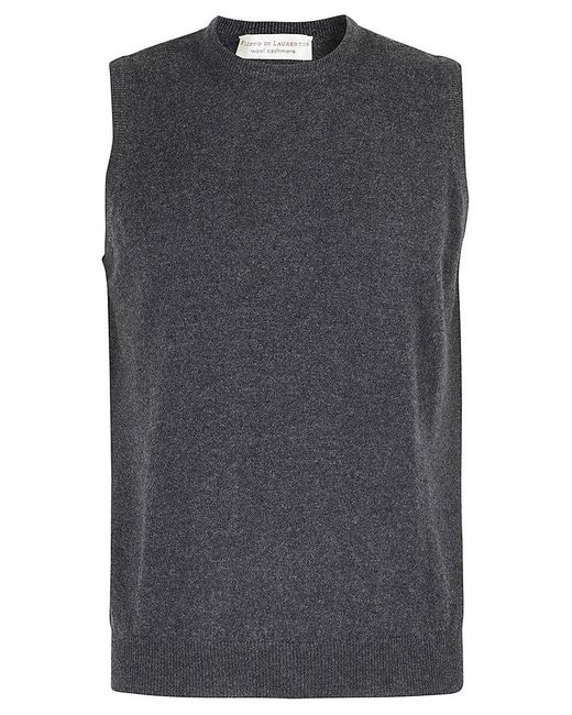 FILIPPO DE LAURENTIIS Black Sleeveless Jacket for men