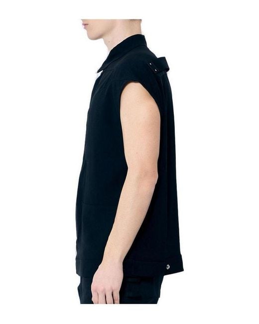 Rick Owens Black Hollywood Sleeveless Jumbo Outershirt for men