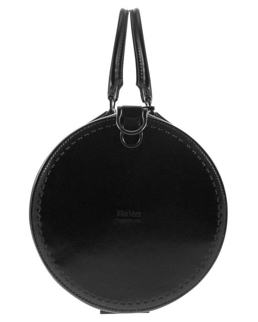 Max Mara Black Brushedroll L Leather Handbag