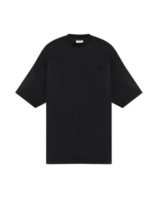 Vetements Black T-Shirt With Embroidered Logo for men