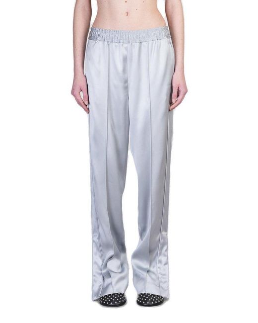 Jil Sander Zip Detailed Straight-Leg Trousers in Blue | Lyst