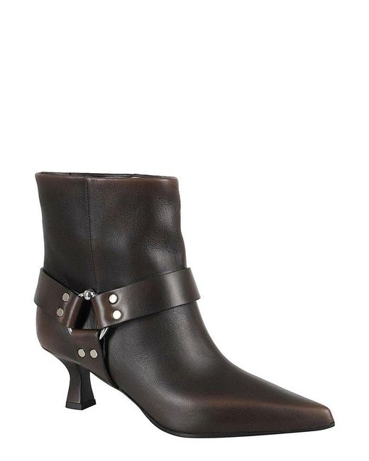 3Juin Black Kitten Heel Ankle Boots