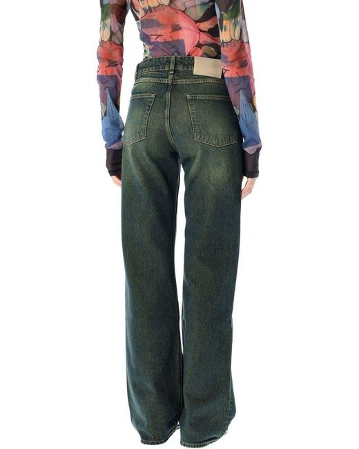 Our Legacy Green Boot Cut Jeans