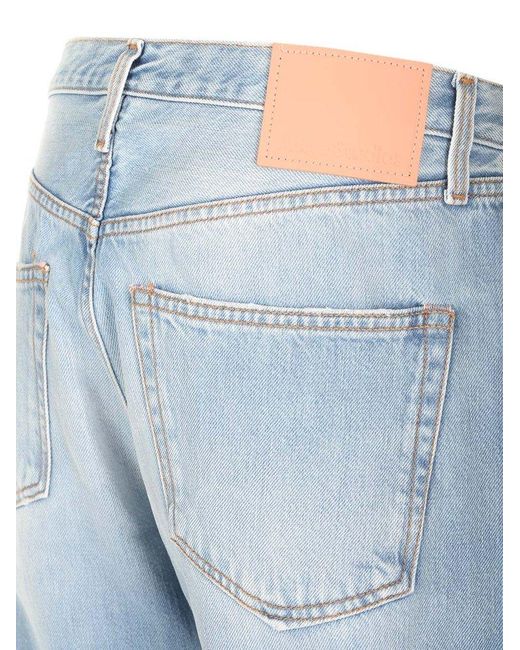 Acne Blue Logo Patch Mid-rise Jeans for men