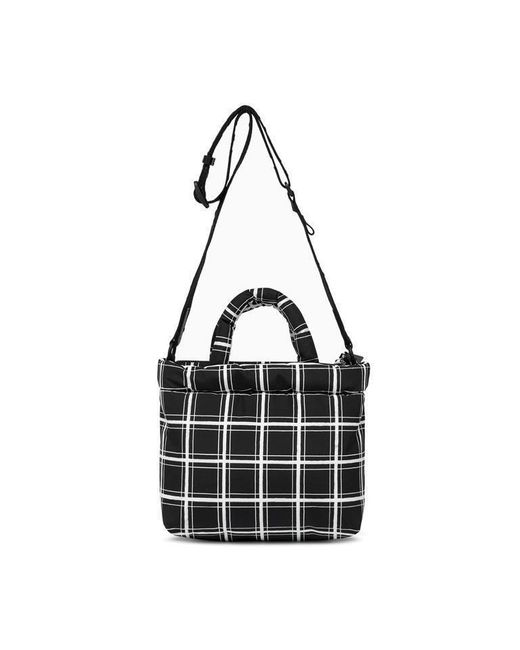Marni Black Checkered Logo Patch Shoulder Bag for men