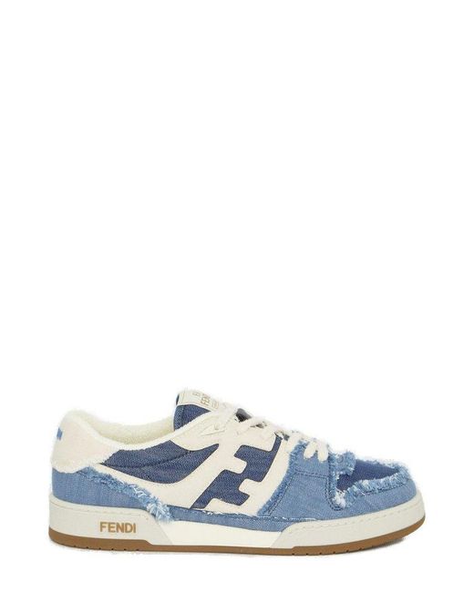 Fendi Blue Match Lace-up Sneakers for men