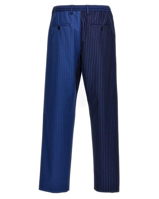 Marni Blue Striped Trousers for men