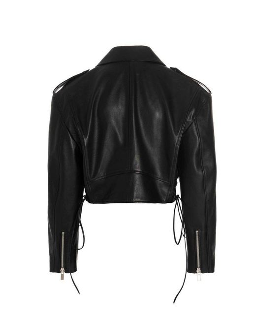 Magda Butrym Black Cropped Biker Jacket