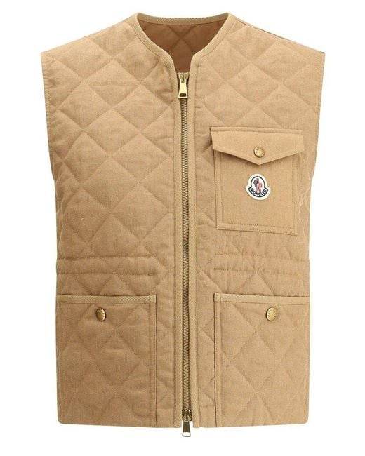 Moncler Natural Vigny Diamond-Quilted Padded Gilet