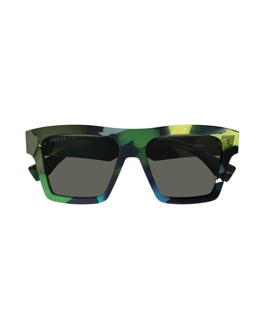 Gucci Green Square Frame Sunglasses for men