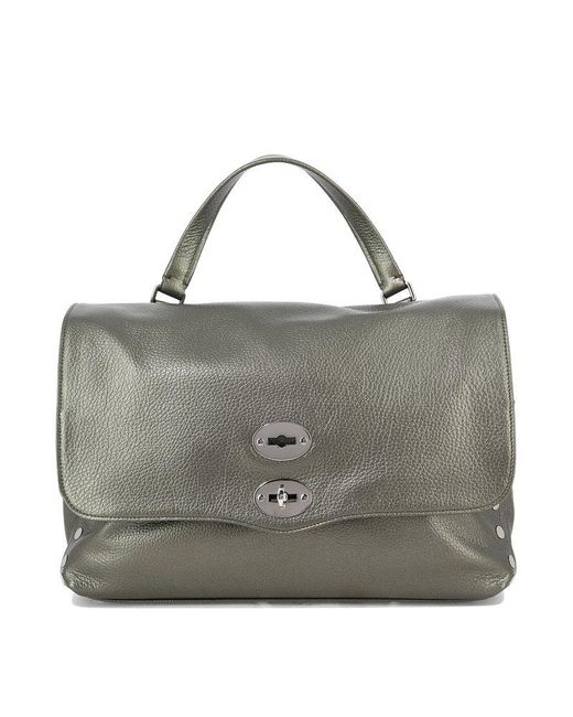 Zanellato Gray Postina M Daily Foldover Top Handbag