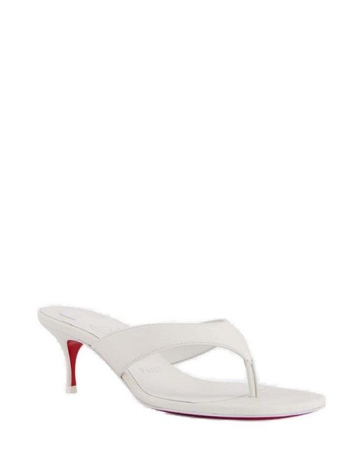 Christian Louboutin White Raratonga Slip-On Mules