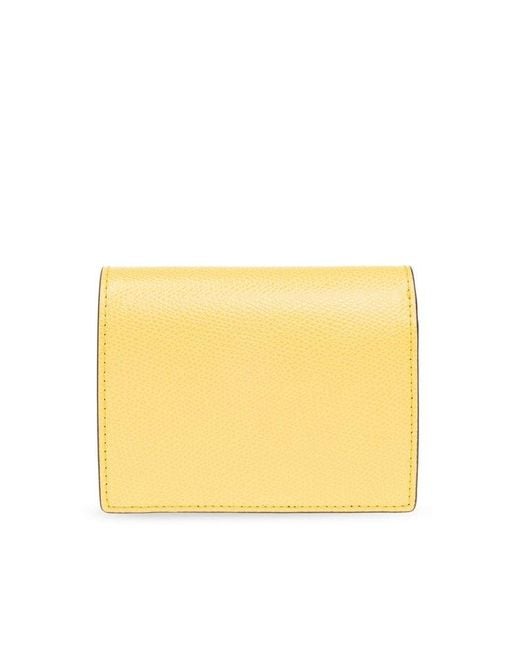 Furla Yellow Leather Wallet With Logo