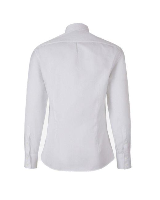 Brunello Cucinelli White Plain Cotton Shirt for men
