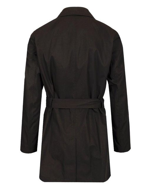 Herno Black Double-Breasted Trench Coat for men