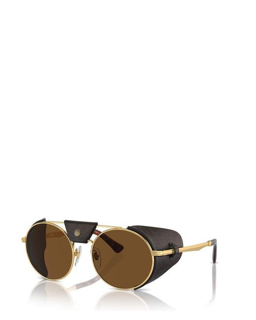 Persol Metallic Round Frame Sunglasses