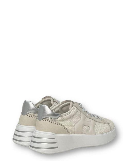 Hogan White Rebel Lace-up Sneakers