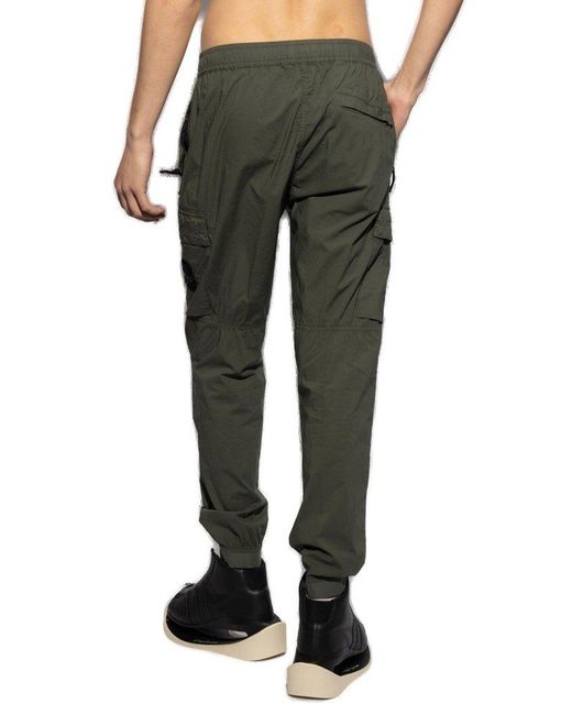 Stone Island Green Trousers With Logo, for men