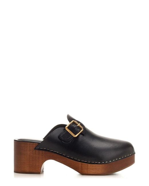 Golden Goose Deluxe Brand Black Buckled Slip-on Mules