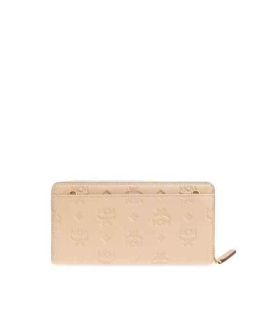 MCM Natural Leather Wallet With Chain,
