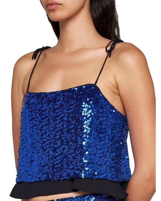 Baum und Pferdgarten Blue Sequin Camisole Top